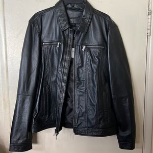 John Varvatos Star Lambskin Leather Trucker